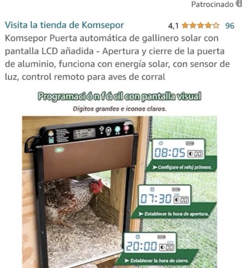 Puerta automática de gallinero 